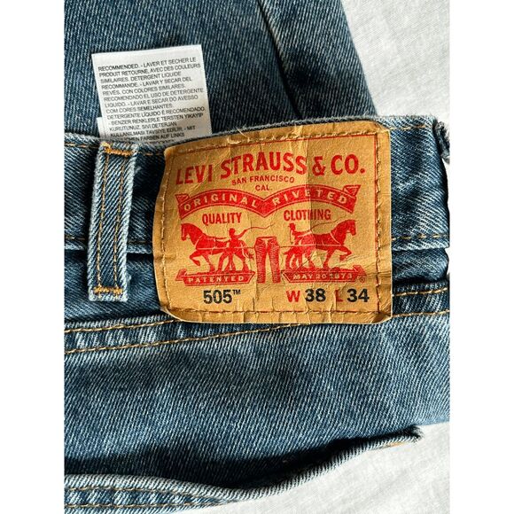 Men's Levi Strauss & CO 505 Jeans, W38 L34, Straight Leg, Work Jeans - Picture 8 of 9